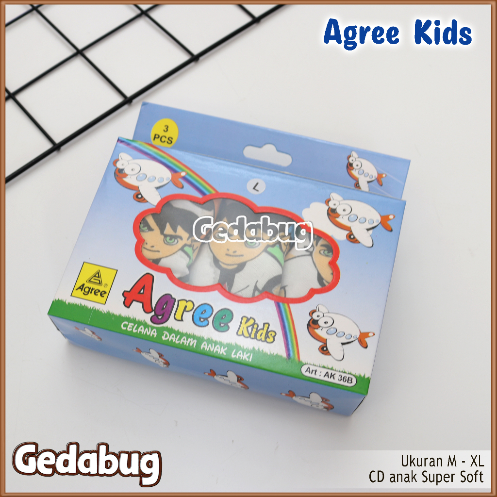 3 Pcs - CD Anak Agree Kids AK 36B | Celana dalam anak Motif karakter | Gedabug