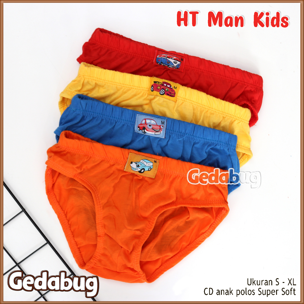 Celana dalam anak HT Man Kids Polos | CD Anak bahan katun lembut | Size S-XL Gedabug