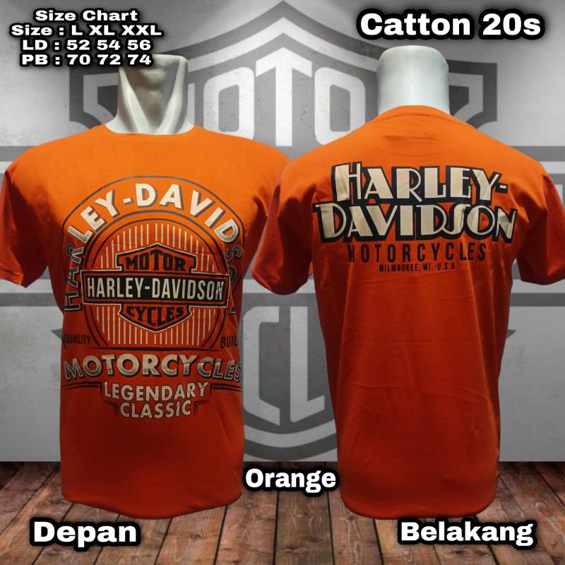 kaos Harley Davidson orange 5