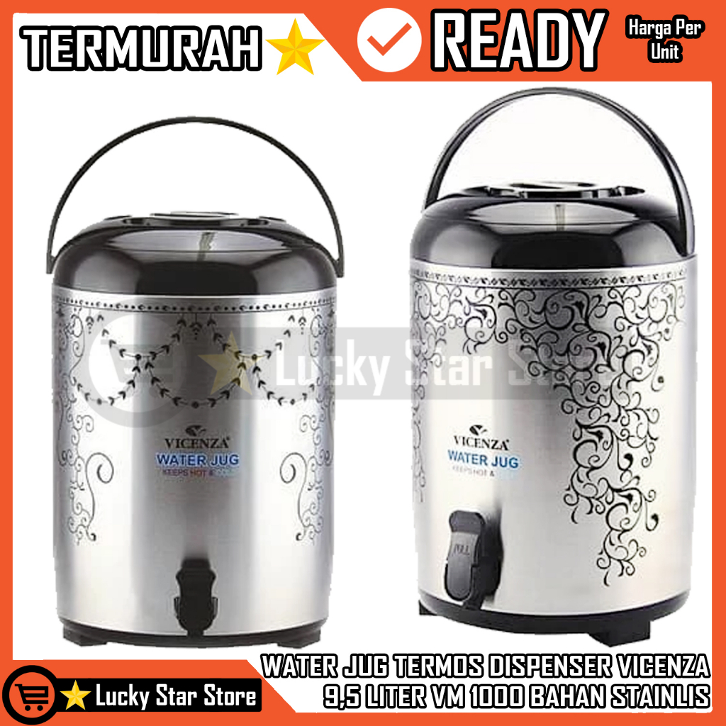 WATER JUG WATRERJUG TERMOS DISPENSER VICENZA 9,5 LITER VM 1000 WJ WATER WADAH AIR PANAS DAN DINGIN U