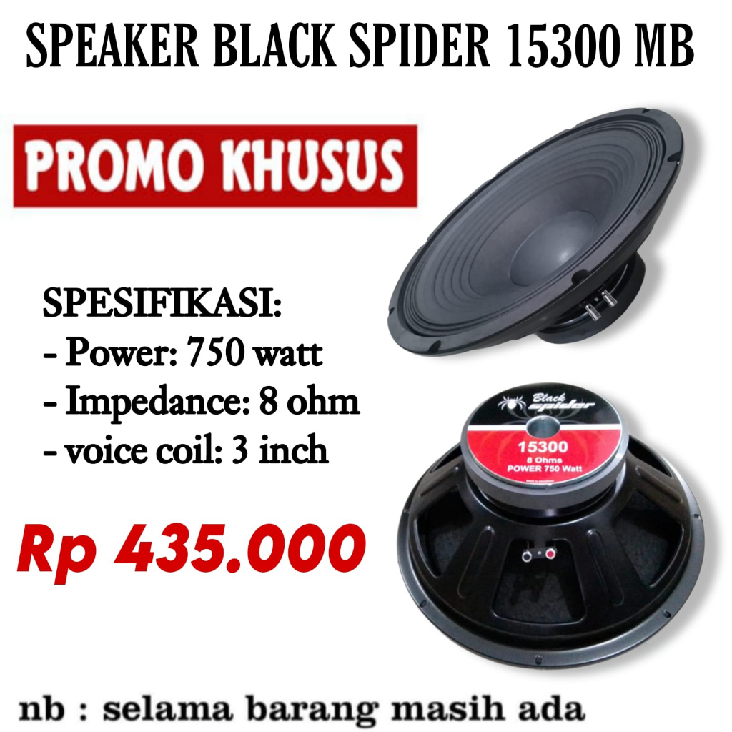 SPEAKER BLACK SPIDER 15inch 15300 Spiker black spider BS 15300