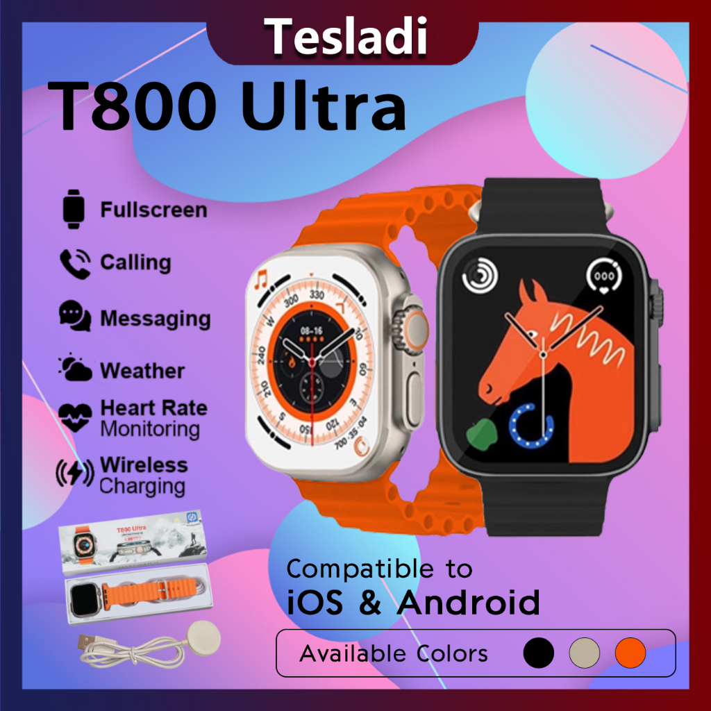 Tesladi SmartWatch T800 Ultra Bluetooth 1.99 inch HD Screen Full Touch Bisa Phone Call IP68