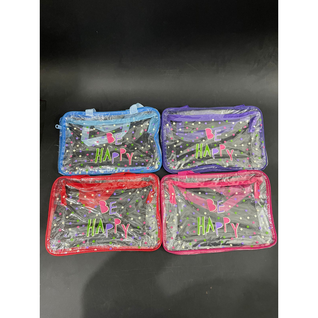 tas jinjing make up / pouch tenteng bening / tas tenteng bening anti basah waterproof cocok untuk peralatan mandi saat travelling,  tempat kosmetik, buku, atk, dll