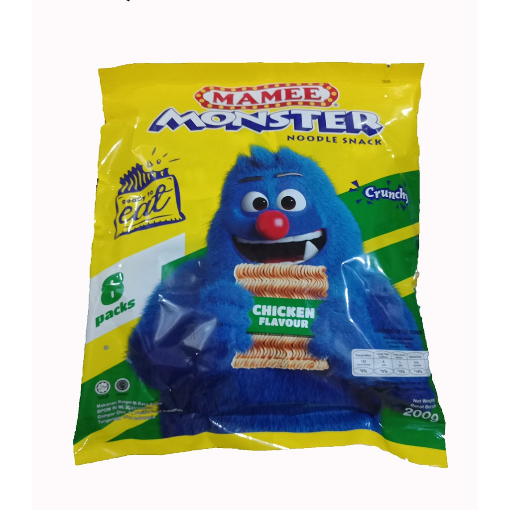 

Mamee monster rasa chicken 200gram per 1 bungkus