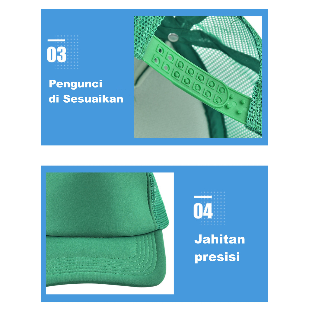 PVJ - Topi Anak Pria Wanita Jaring Karakter Dino Trucker Hat Outdoor