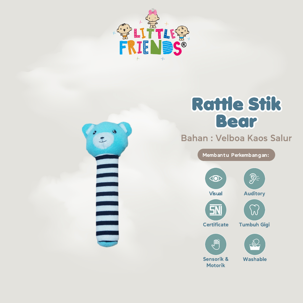 Little Friends Boneka Rattle Stick - Mainan Genggam Bunyi Bayi LFR2040 LFR2030 LFR2010 LFR2020