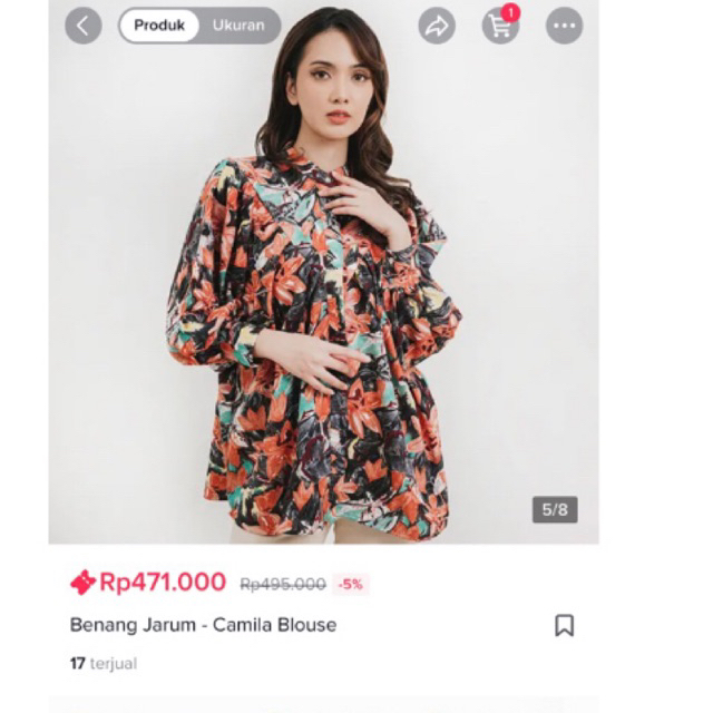 BENANG JARUM - CAMILA BLOUSE BLACK SIZE M