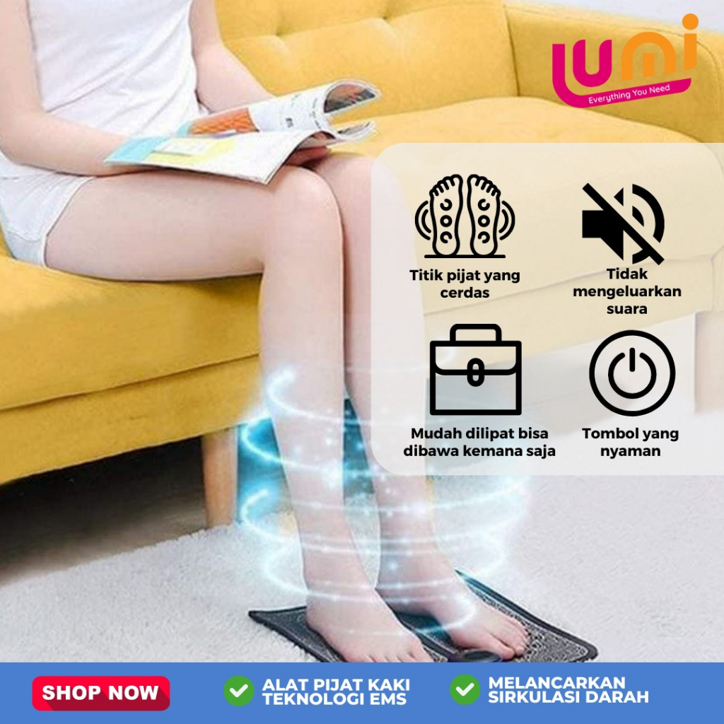 Alat Pemijat Portable Elektrik EMS Foot Massager Kaki Karpet Tikar Pijat Akupuntur Pengisian Meningkatkan Sirkulasi Darah Mengalirkan Listrik Terapi