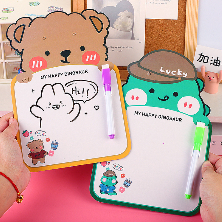Whiteboard Papan Tulis Anak Karakter Mini Free Spidol Bisa Dihapus HM033
