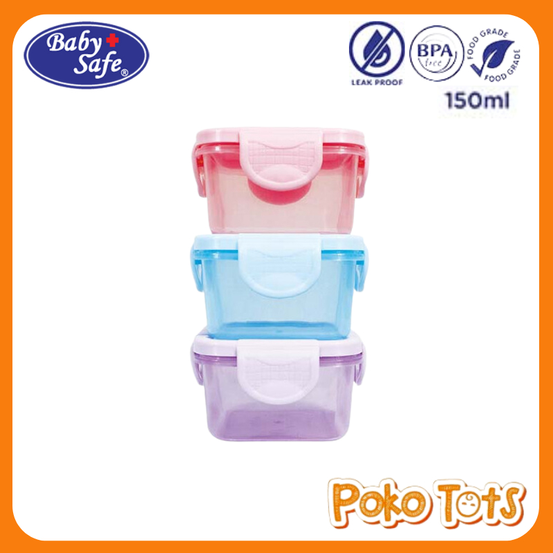 Baby Safe Food Container 150ml Isi 3pcs FC003 Tempat Makan Bayi Wadah MPASI WHS