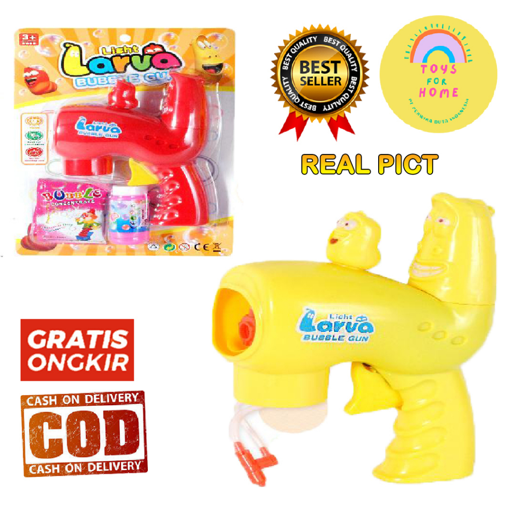 Mainan Bubble Gun Pistol Larva Gelembung Sabun TOYSFORHOME