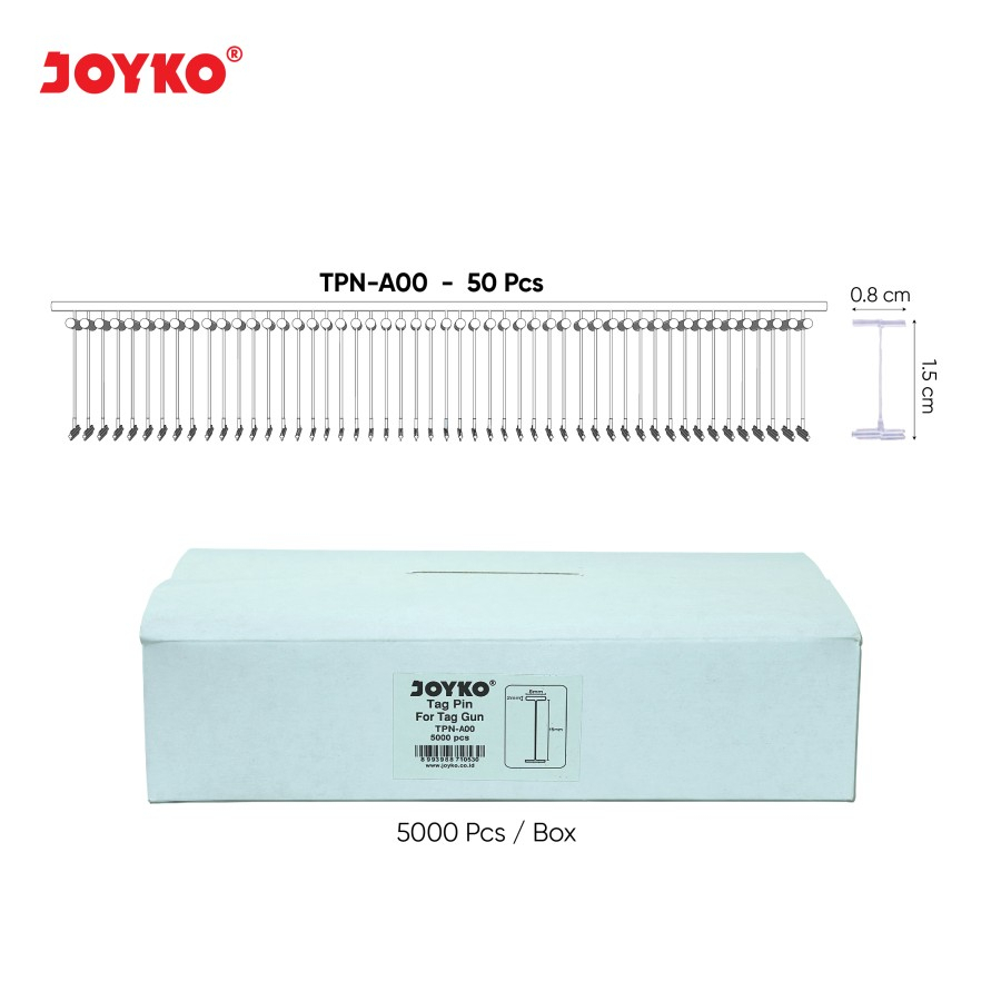

1 BOX Tag Pin Isi Refill Tag Gun Joyko TPN-A00 15mm