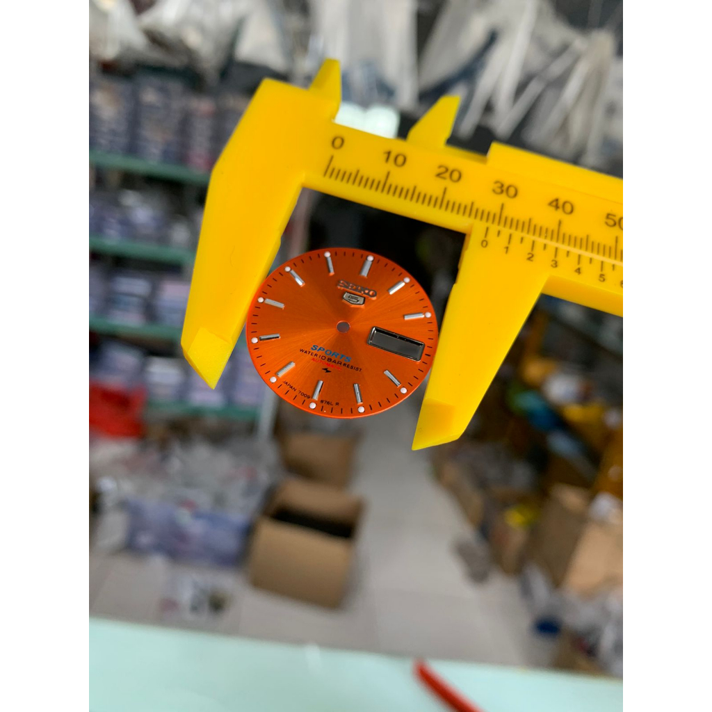 Plat dial jam tangan Seiko 5 sport Biru oren hijau 7009