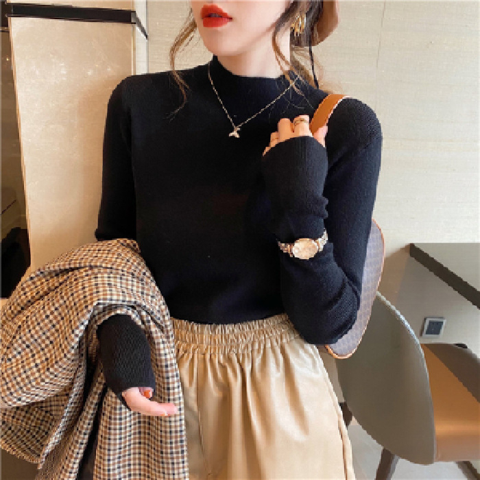 【 Bra Mall 】BJ-006 Atasan Rajut Turtleneck Wanita Lengan Panjang Bahan Halus dan Adem | Iner Rajut Turtleneck | Daleman Turtle Neck