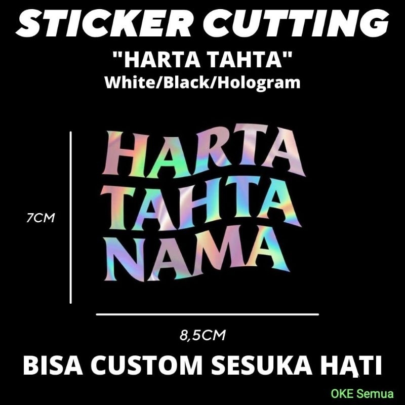 

STICKER STICKER CUTTING VIRAL HARTA TAHTA NAMA HOLOGRAM