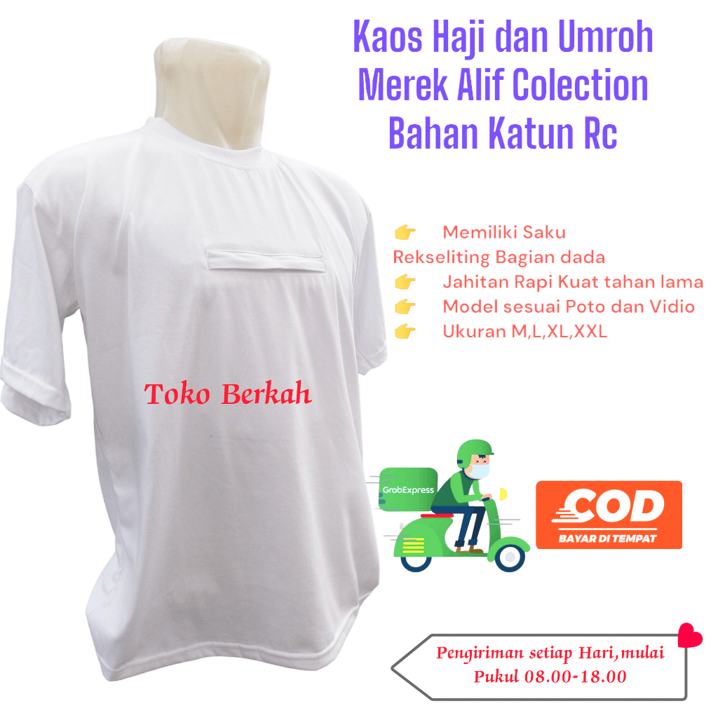 Kaos Haji dan Umroh Saku doraemon Katun Merek Alif