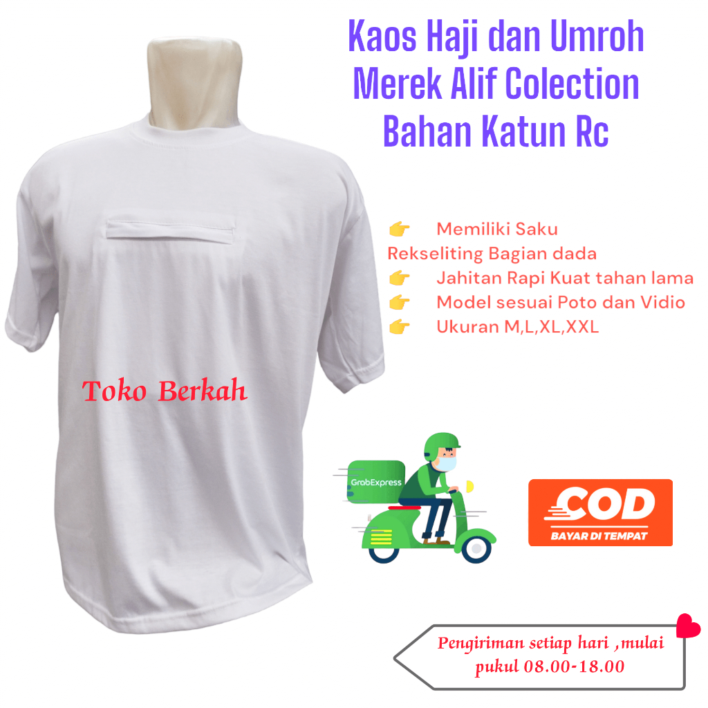 Kaos Haji dan Umroh Saku doraemon Katun Merek Alif