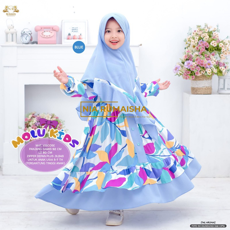 Molu Kids Syari Set by Nia Rumaisha / Gamis Anak / Dress Kids