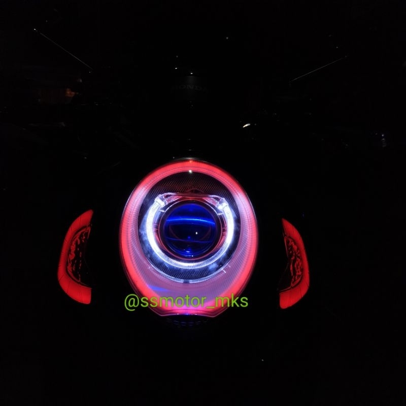 HEADLAMP CUSTOM PROJIE BILED HONDA SCOOPY 2020 2021 2022 2023 ALIS RGB BLUETOOTH PROJIE BILED AES TU
