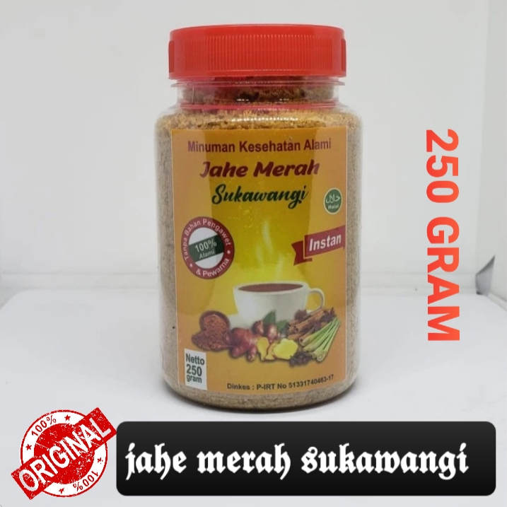 

( COD ) Jahe Merah Instan 250 gram Sariwangi Penambah Stamina Minuman Tradisional Alami Bpom Obat Lancar Darah Pereda Masuk Angin Pegal Linu Badan Meriang | Jahe Merah Bubuk Murni Instan Jamu Herbal Original