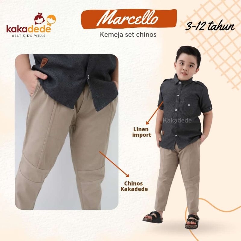 Ready ‼️ Set Kemeja Marcello by Kakadede Set Kemeja Anak Premium bisa COD