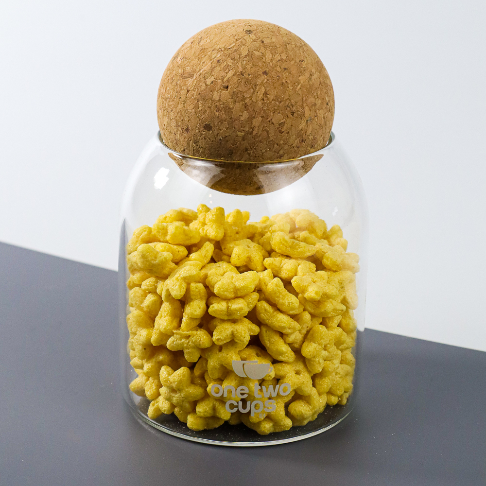 One Two Cups Toples Kaca Penyimpanan Makanan Glass Storage Jar 500 ml - E1 - Transparent