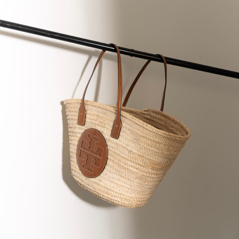 Original Tory Burch Ella Straw Basket Tote Bag