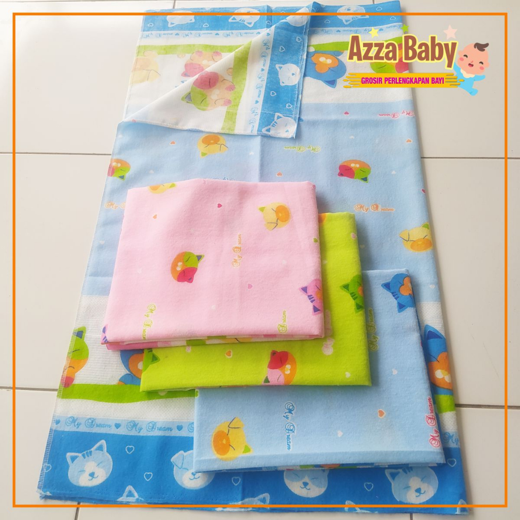 1 LUSIN / 12 BEDONG BAYI - PERNEL BAYI 110 x 90 - BAHAN KATUN FLANEL LEMBUT MOTIF LUCU MURAH MERIAH