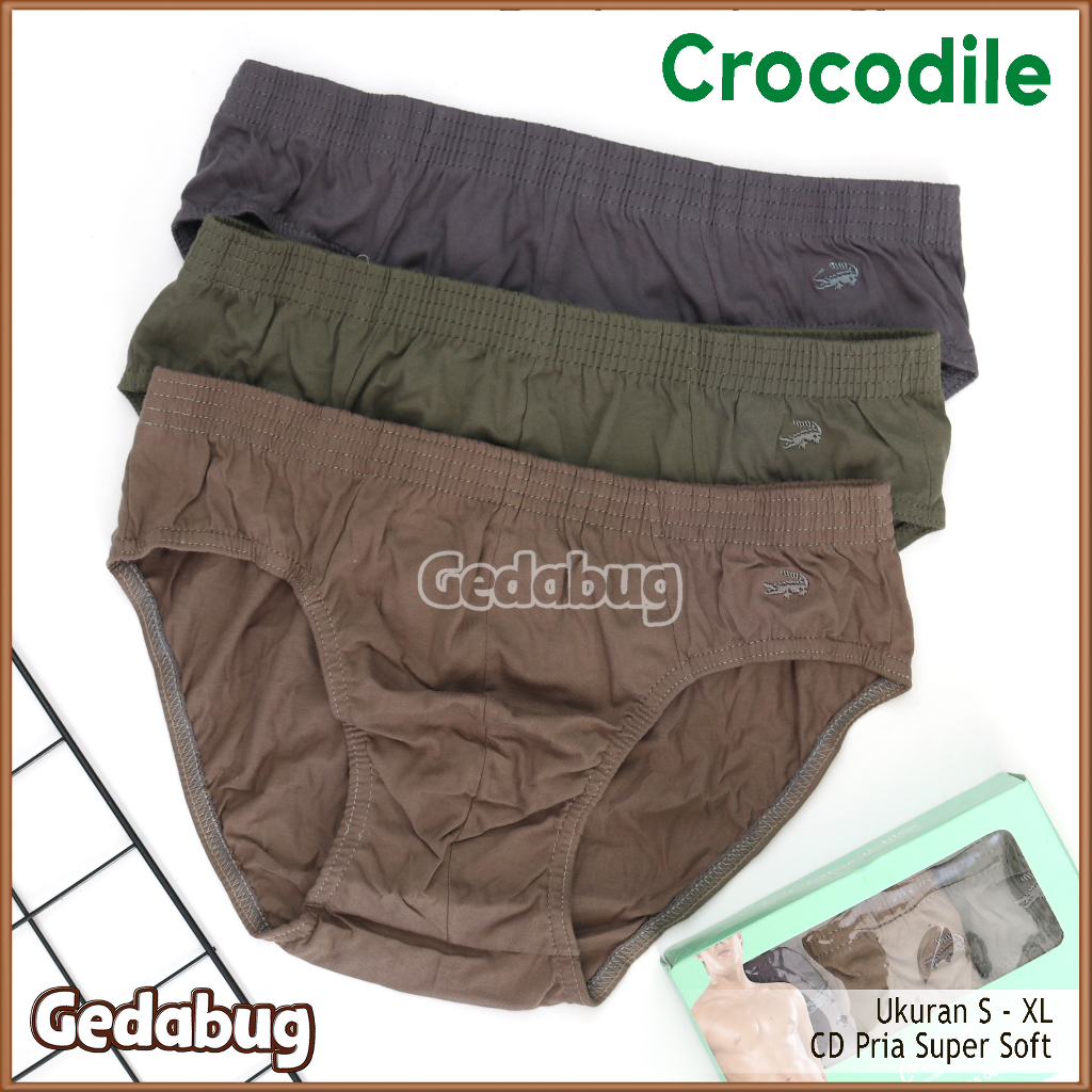 3 Pcs - CD Pria CROCODILE Hijau 521-242 | Celana dalam pria dewasa Elegan | Gedabug