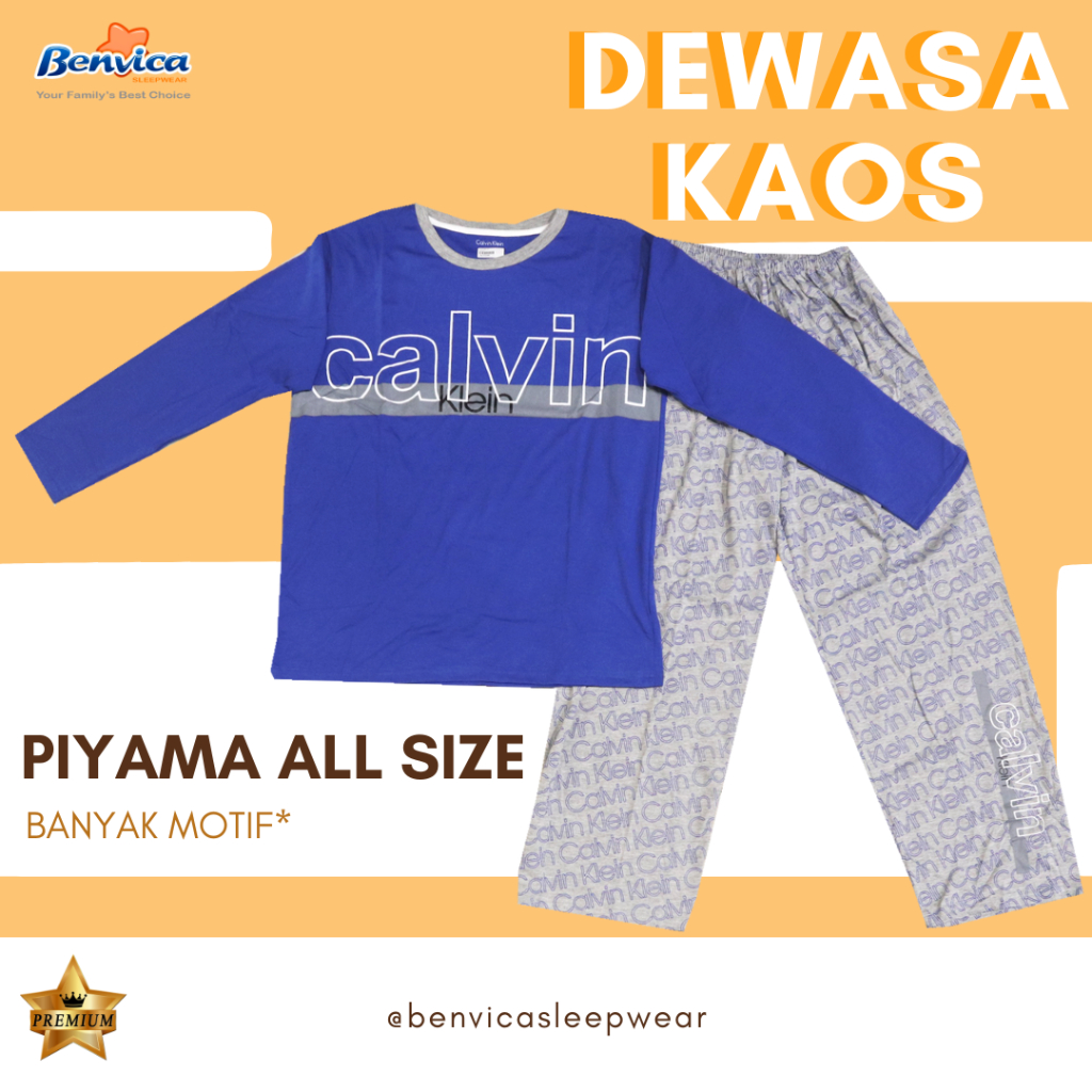 BAJU TIDUR PIYAMA KAOS LAKI-LAKI PRIA DEWASA GS