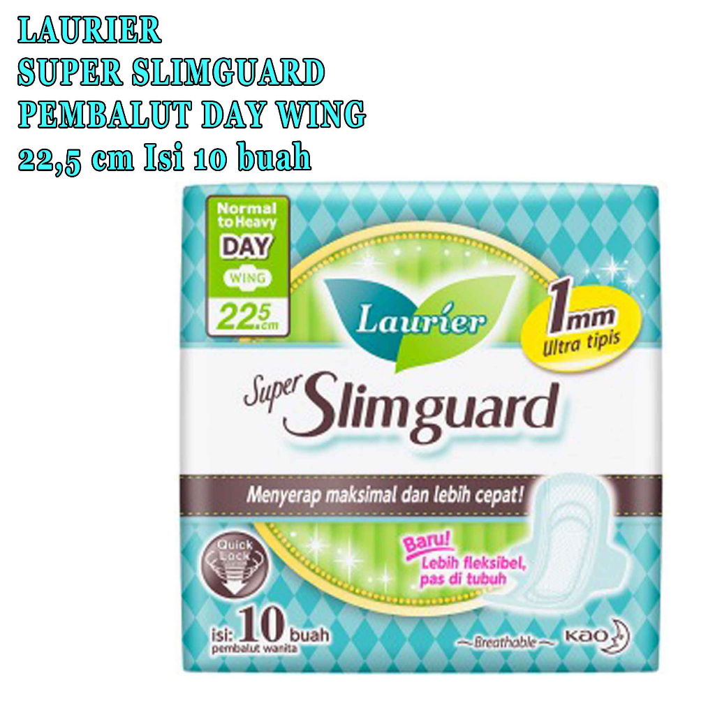 LAURIER SLIMGUARD 22,5cm isi 10 buah* pembalut laurier slimguard 22cm