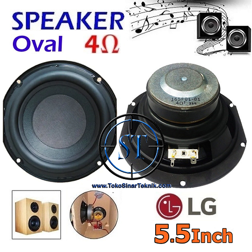 Speaker Oval LG 5.5 Inch 100W 4 Ohm Audio Subwoofer HIFI Musik Home Teather 5,5inch 4R 100Watt Single Magnet