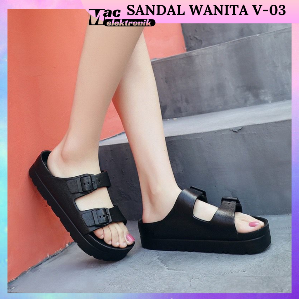 SANDAL CEWEK KOREAN SANDAL HIGH BELT / SANDAL JELLY WANITA V-03