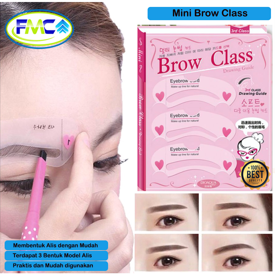 Cetakan Alis Instan 3in 1 Eyebrow Template Cetak Halis Mini Brow Praktis Waterproof Anti Air Murah