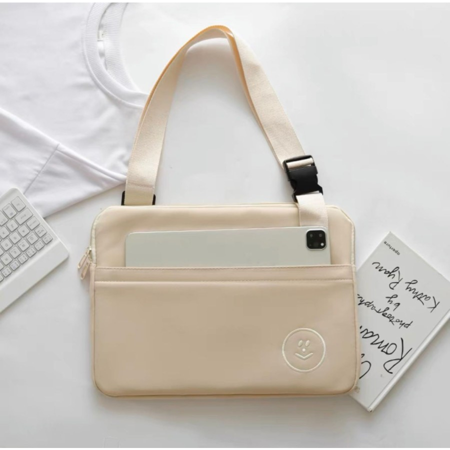 Tas Laptop Selempang Smiley for Macbook Air Pro M1 M2 iPAD Tablet Tab 10 11 12 13 14 inch