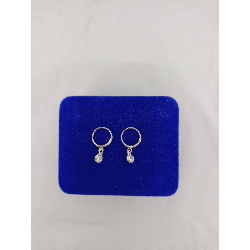 anting knip + gantungan mp / anting perak asli silver 925 lapis emas / anting fashion baby