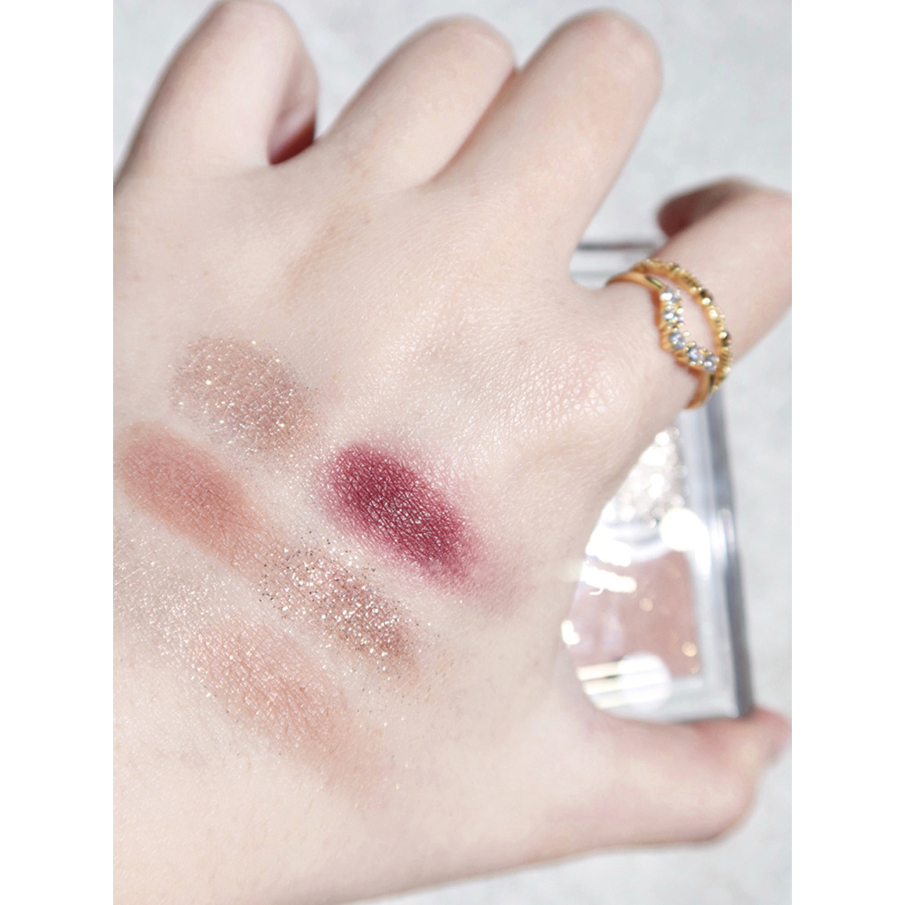 (COD)Geometric 7 color earth mermaid color pumpkin grapefruit matte pearl eye shadow import murah