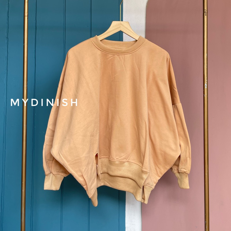 Rini Batwing Oversize - Sweater Polos Kekinian Bahan Fleece