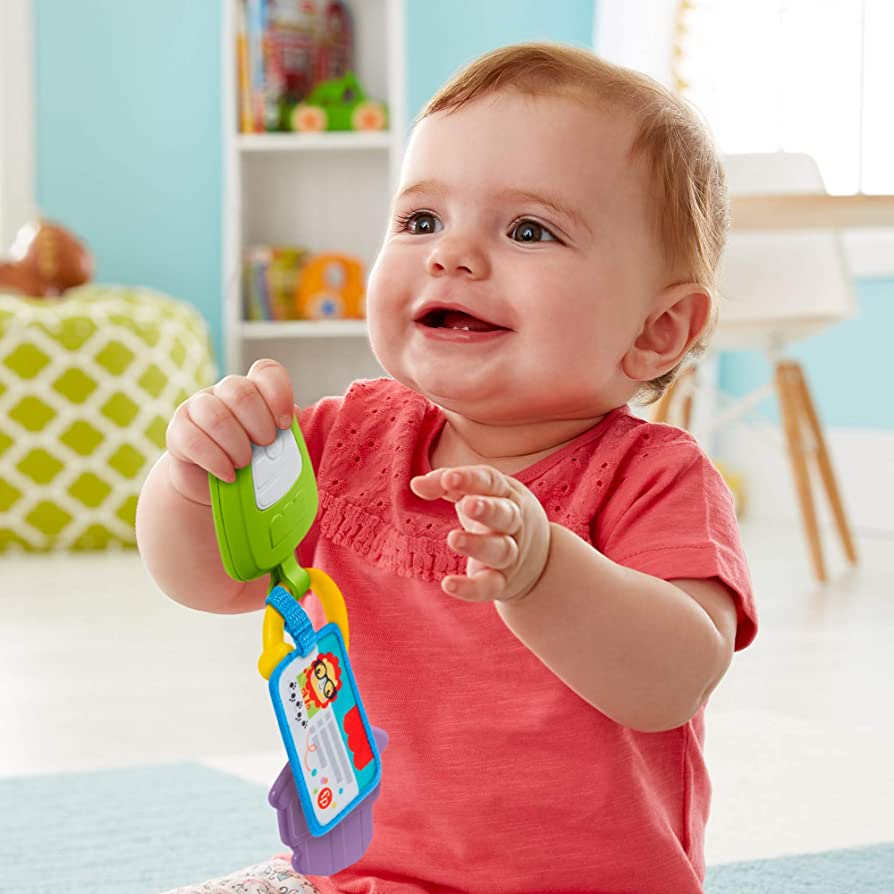 Sale Not Perfect Mainan Bayi Fisher-Price Hit The Road Activity Keys, take-Along Baby Rattle and Teething Toy with Mirror