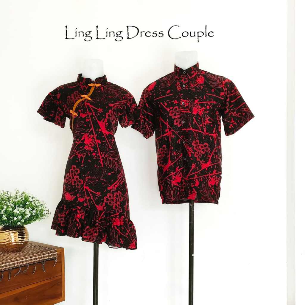 Dress Ling Ling - Dress Couple Dengan Kemeja - Set Family Chinese Dress
