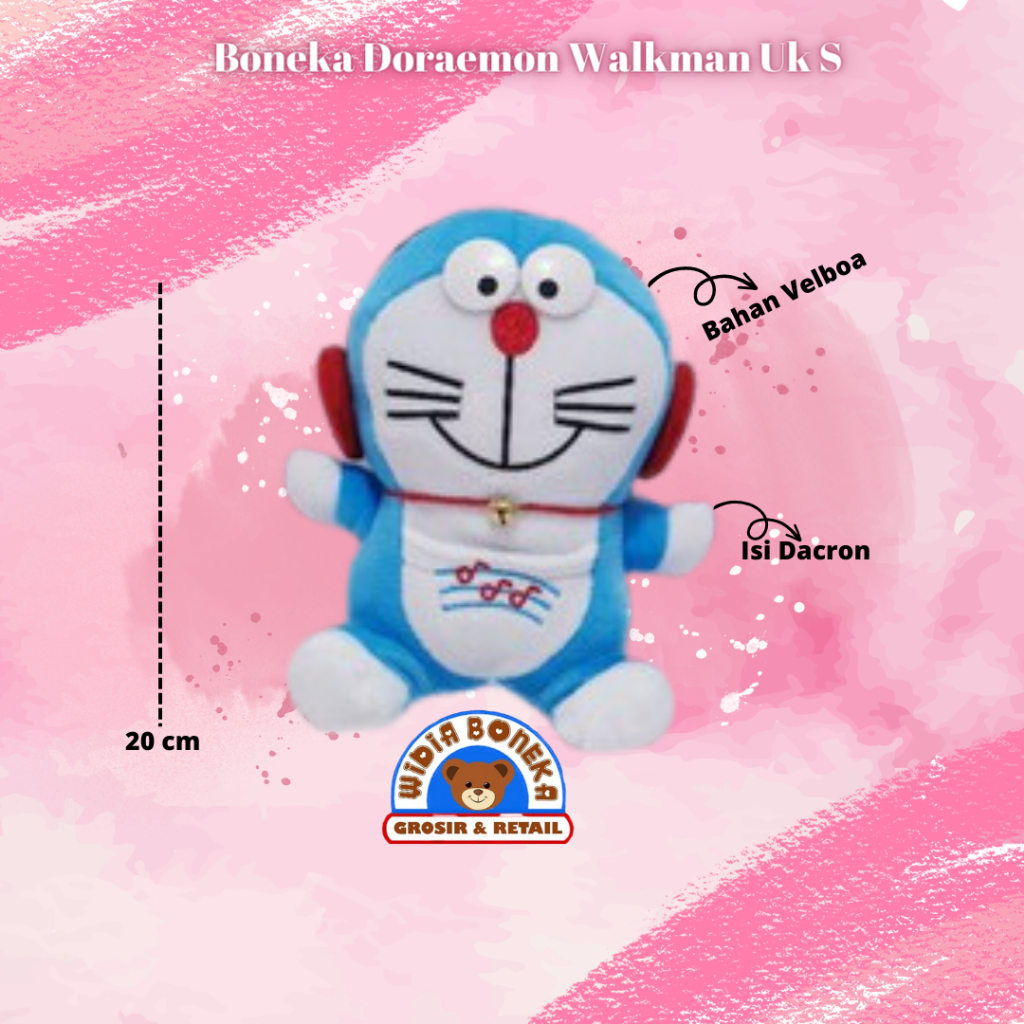 Boneka Doraemon Walkman  Musik 20 cm