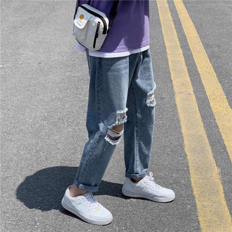 Baggy pants Celana robek pria korean style celana jeans pensil pria celana longgar pria loose pants celana loose pria jumbo oversize