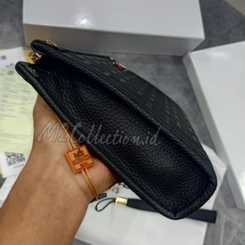 Handbag H Leather Embos Clutch Tas Tangan Kulit Asli Premium Quality