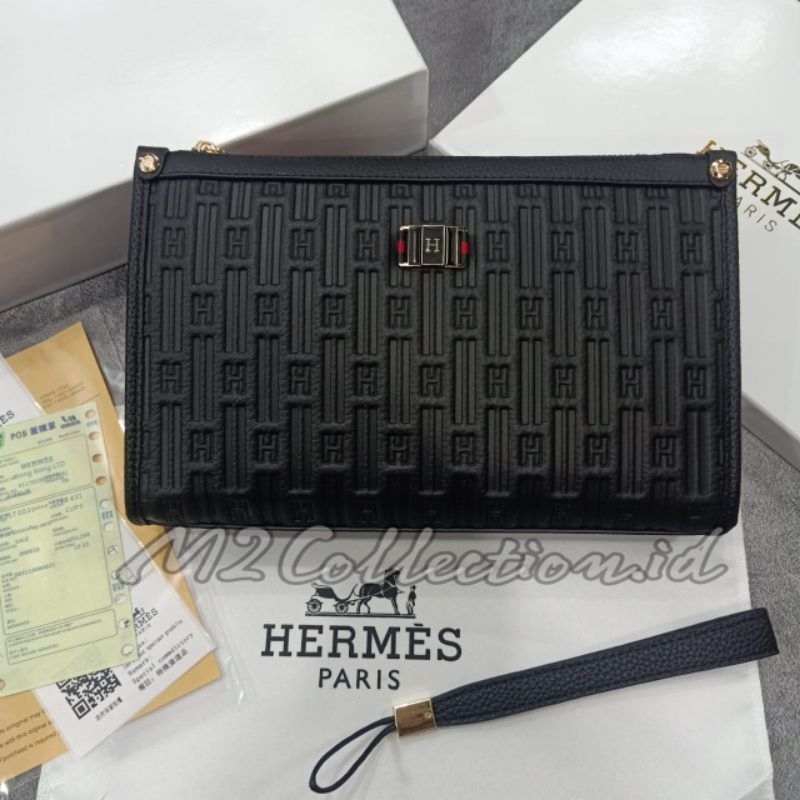 Handbag H Leather Embos Clutch Tas Tangan Kulit Asli Premium Quality