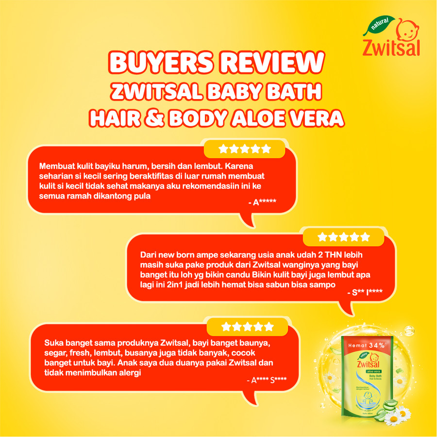 Zwitsal Baby Bath Hair Body Sabun Mandi Shampo Bayi Aloe Vera 600Ml