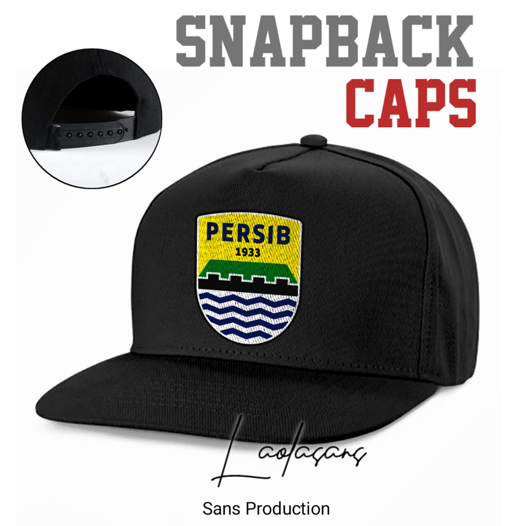 Topi Caps Snapback Hat Logo Persib Club Terlaris  Topi Lidah datar premium - Topi Hiphop Pria/wanita