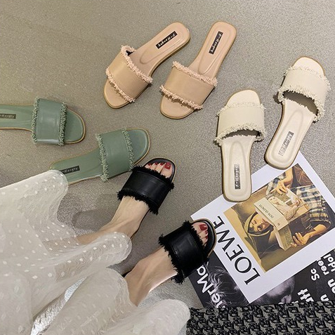 Korean Woman Slide Sandal / Sandal Flat Wanita 5044 (Size 36-40)