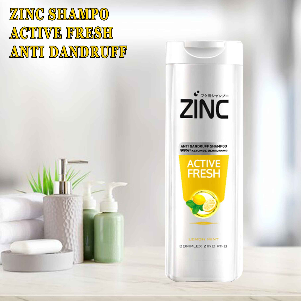 Shampo Zinc / Sampo Botol / Active Fresh / Lemon Mint /170ml