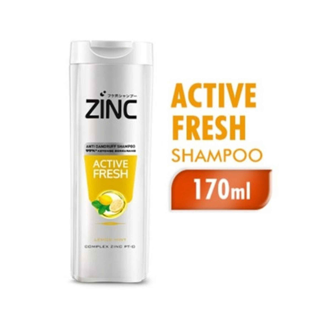 Shampo Zinc / Sampo Botol / Active Fresh / Lemon Mint /170ml