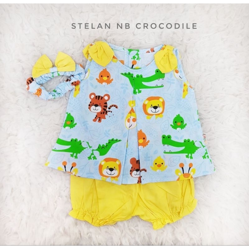 Stelan NB Dress Baby Stelan Dress NB Bayi Stelan Dress Pita